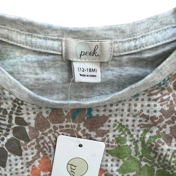 Peek Beige Dinosaur Print Long Sleeve Tee 12-18 months - Picture 2 of 2